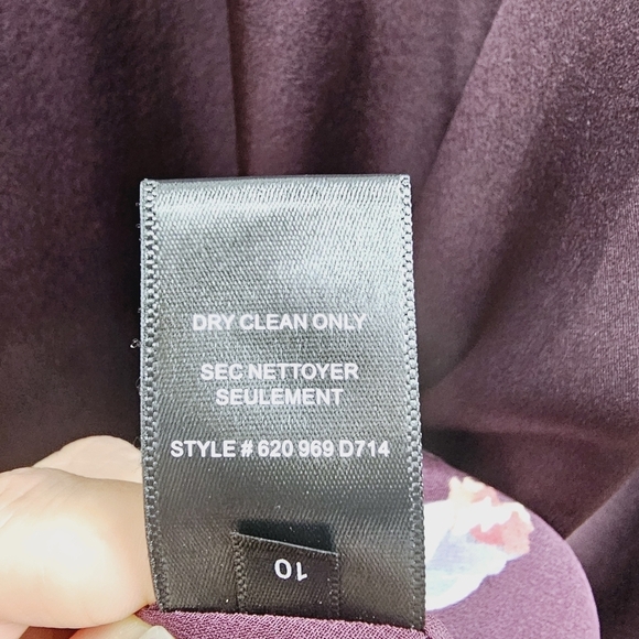 Rebecca Taylor Simone Fleur Silk Midi Dress in Burgundy NWT - Picture 16 of 16